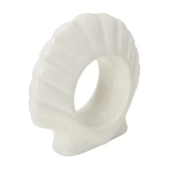 Shell stoneware serviettring 8 cm hvit