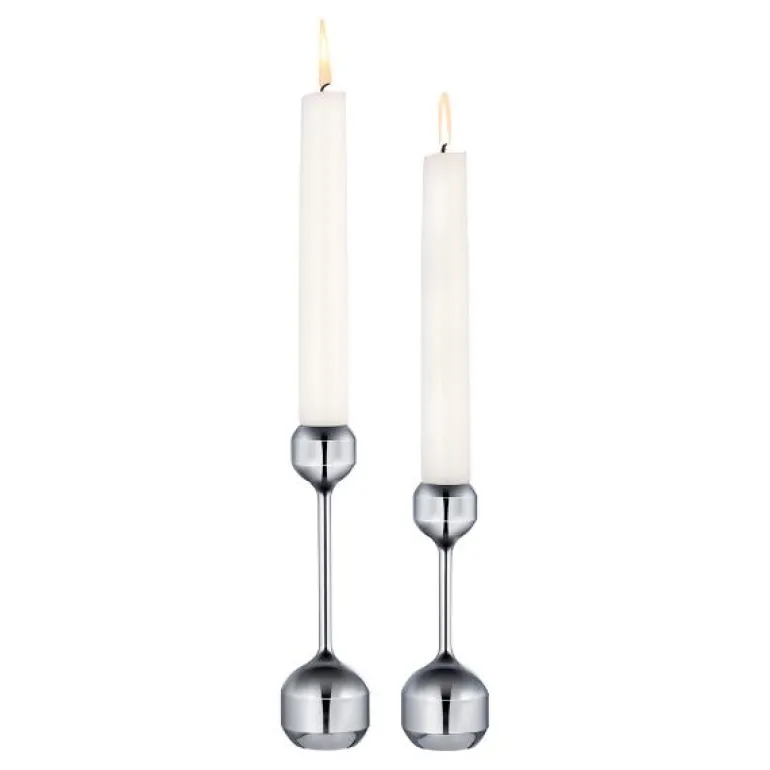 Silhouette lysestake sett 12 + 14,5 cm krom