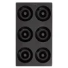 Silikonform for donuts 6 hull svart