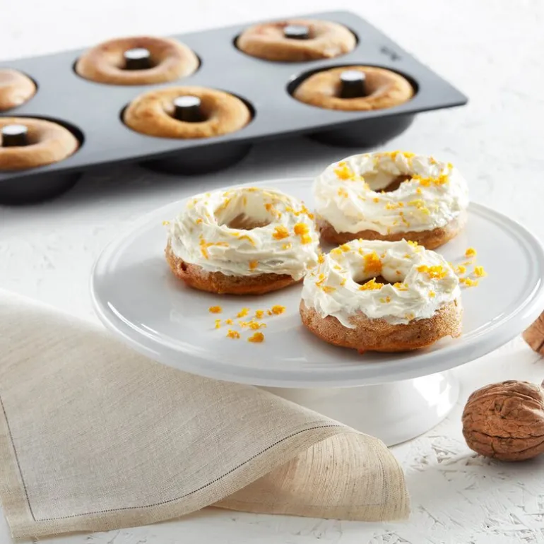 Silikonform for donuts 6 hull svart