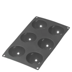 Silikonform halvkule 6 hull svart