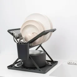 SinkSide sammenleggbart oppvaskstativ 31,5x33x37 cm svart