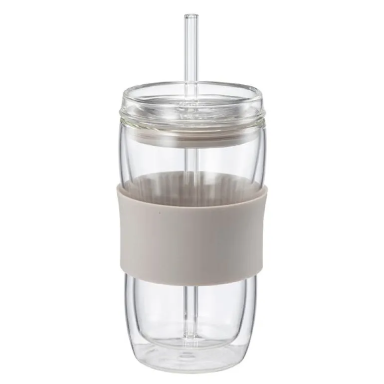 Sipster dobbelvegget drikkeglass 30 cl varm grå