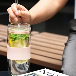Sipster dobbelvegget drikkeglass 50 cl støvet rosa