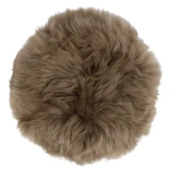 Sitteunderlag new zealand saueskinn lang ull 34 cm taupe
