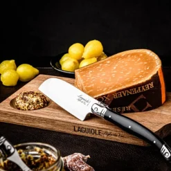 Skjærebrett/ostekniv santoku 2 stk svart