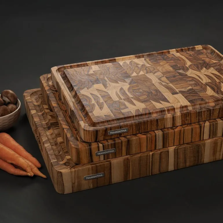 Skjærefjøl 45x34 cm endeved teak
