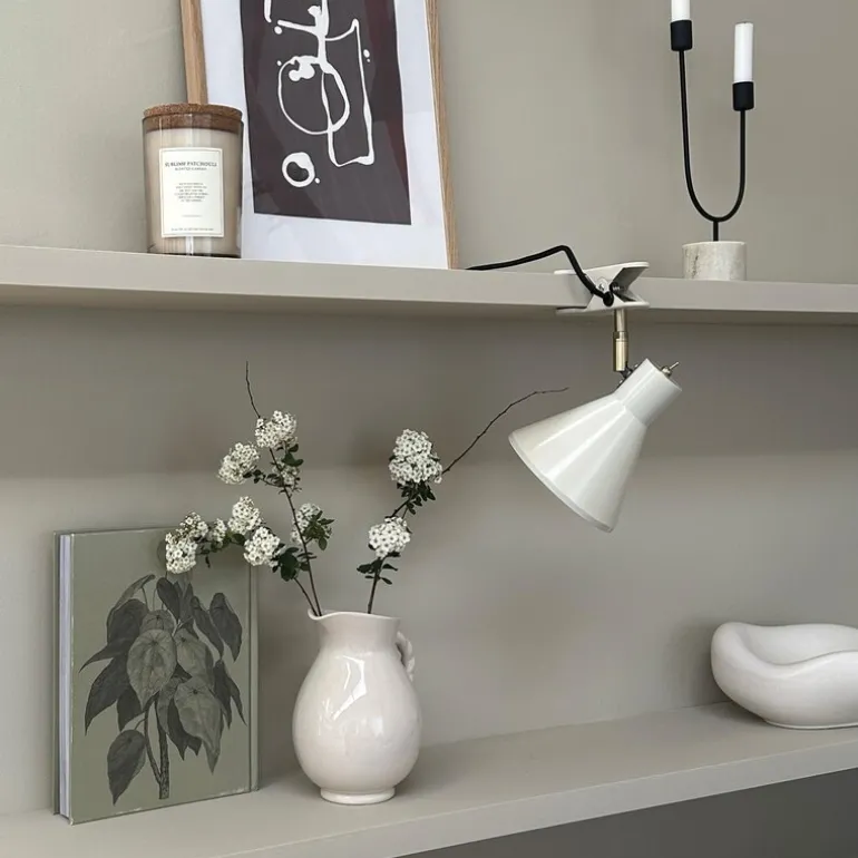 Sleep vegglampe med klemme 16 cm kit-white