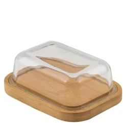 Smørboks m/ glasslokk 16x13x6 cm