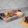 Snacklebox med 7 rom og bambusbrett 20x33 cm bambus