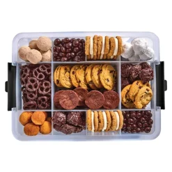 Snacklebox med 11 rom og bambusbrett 30x40,5 cm bambus