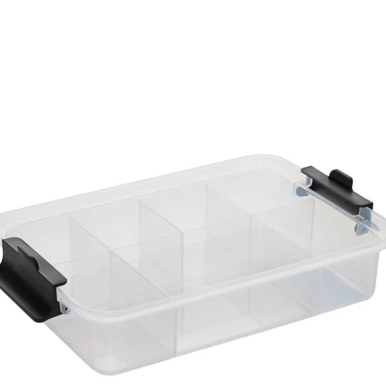 Snacklebox med 7 rom og plastbrett 20x33 cm hvit