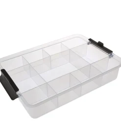 Snacklebox med 11 rom og plastbrett 30x40,5 cm hvit