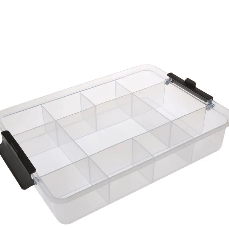 Snacklebox med 11 rom og plastbrett 30x40,5 cm hvit