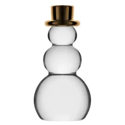 Snømann dekorasjonsfigur 11 cm gullhatt