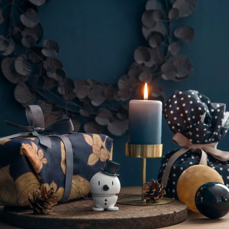 Snowman liten hvit/blå