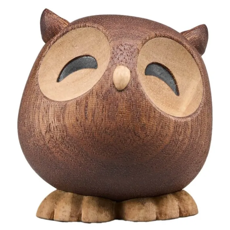 Sofia ugle trefigur 5 cm gummitre/sapele