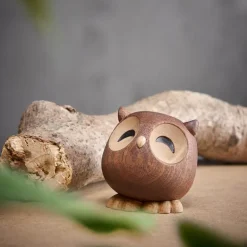 Sofia ugle trefigur 5 cm gummitre/sapele