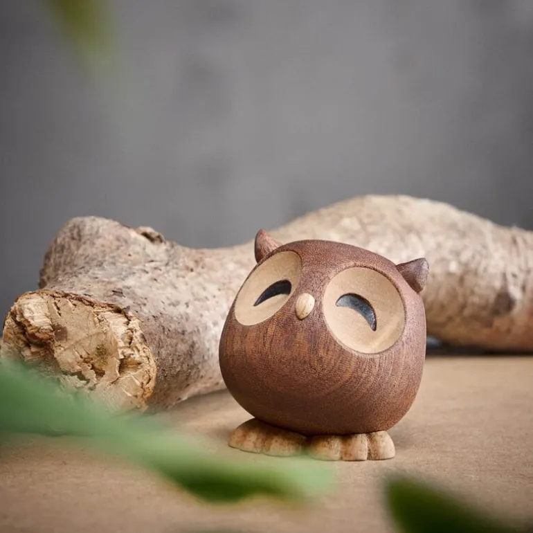 Sofia ugle trefigur 5 cm gummitre/sapele