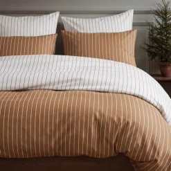 Soft sengesett 140x200 cm karamell/offwhite