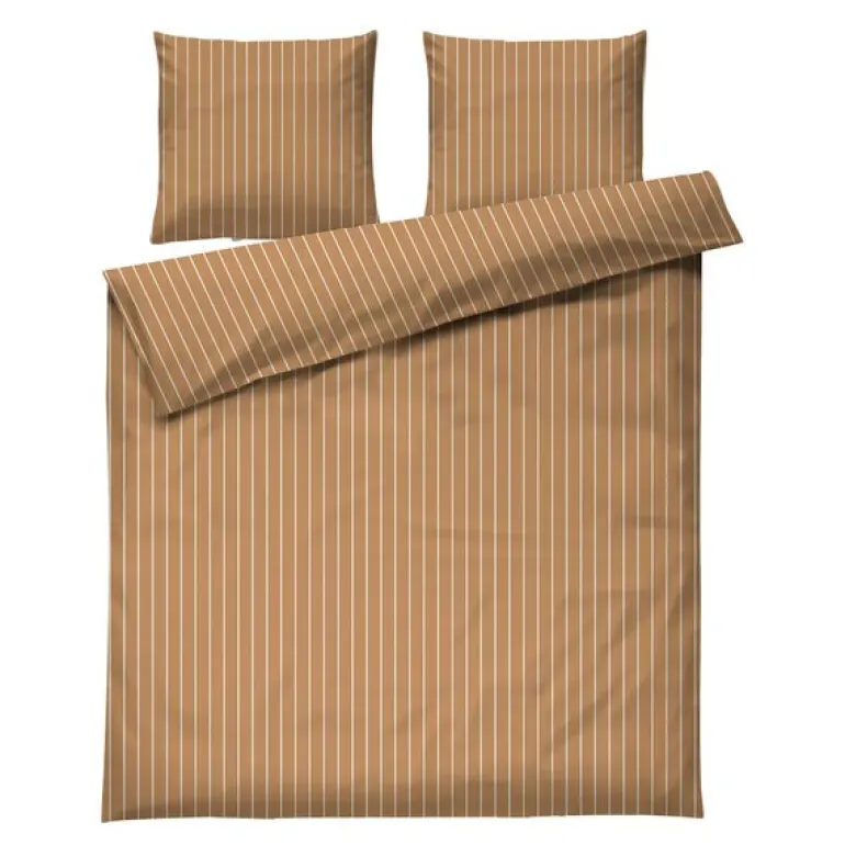 Soft sengesett 200x220 cm karamell/offwhite