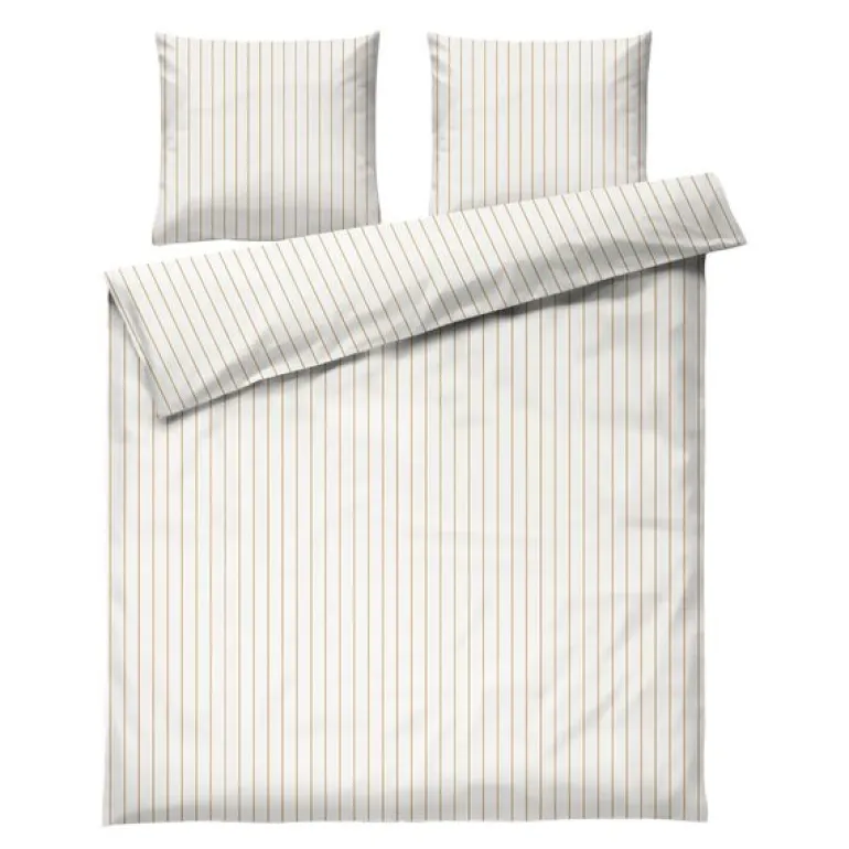 Soft sengesett 220x220 cm offwhite/karamell