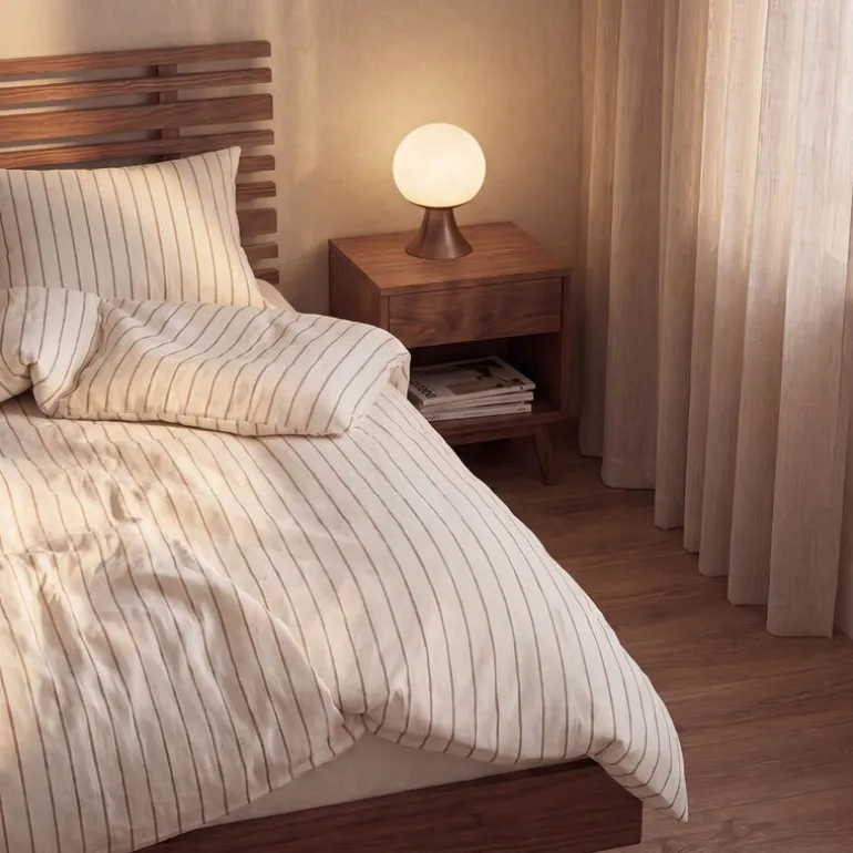 Soft sengesett 200x220 cm offwhite/karamell