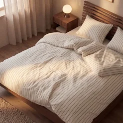 Soft sengesett 140x200 cm offwhite/karamell