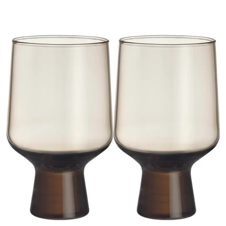 Solare glass på fot 40 cl 2 stk lin