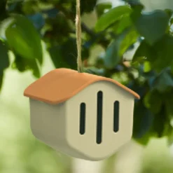 Sommerfuglhus 14 cm beige terrakotta
