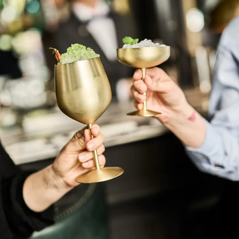 Sontell Gold champagneglass 18 cl stål/gull