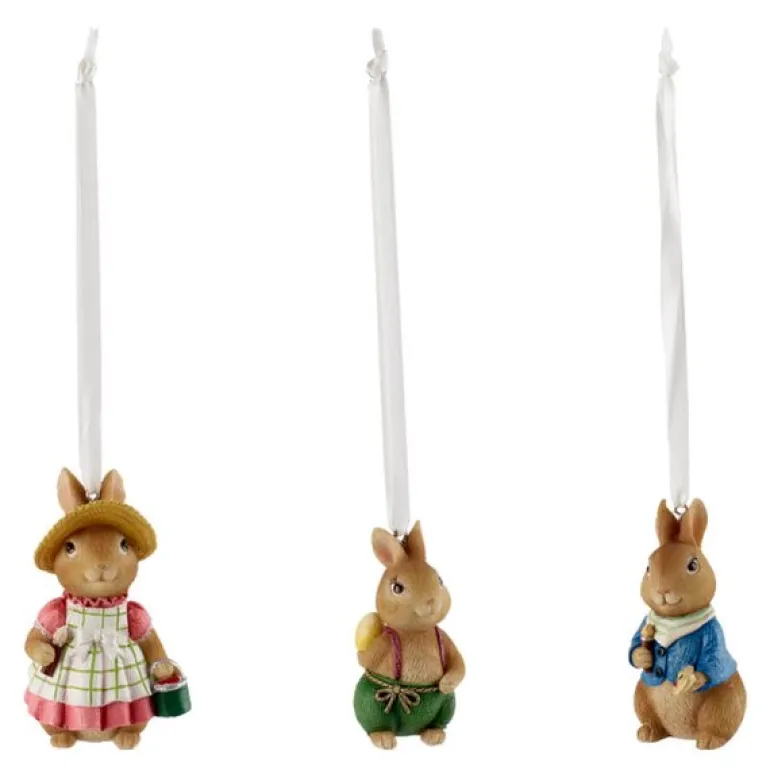 Spring Fantasy ornament kanin 3 stk multi