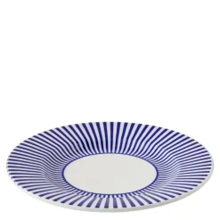 Steccato tallerken smalstripet 22 cm koboltblå