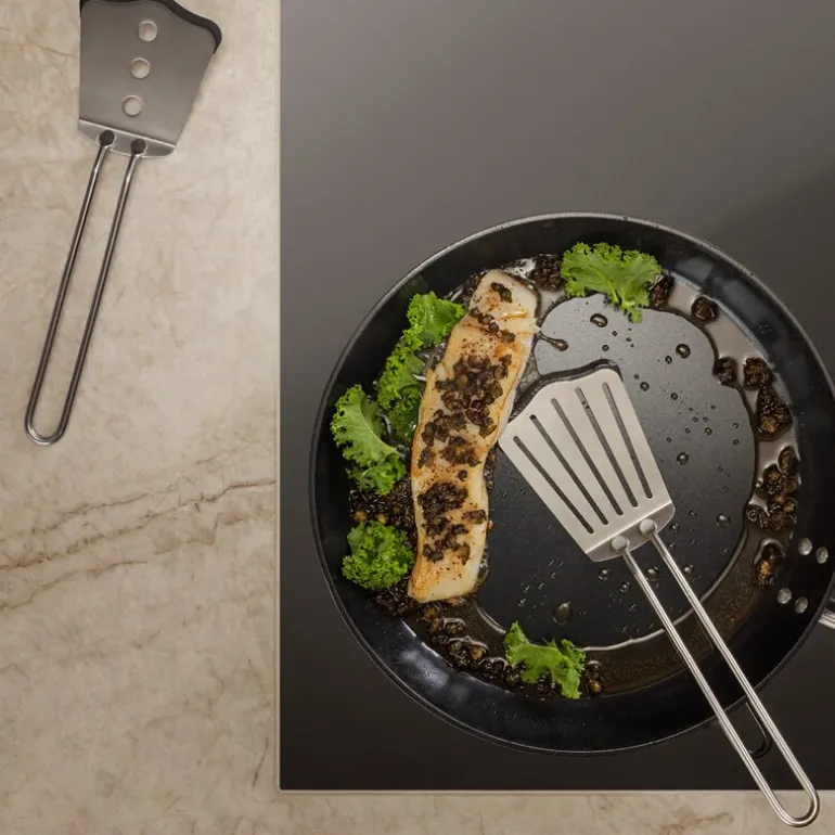 Stekespade med silikon kort stål