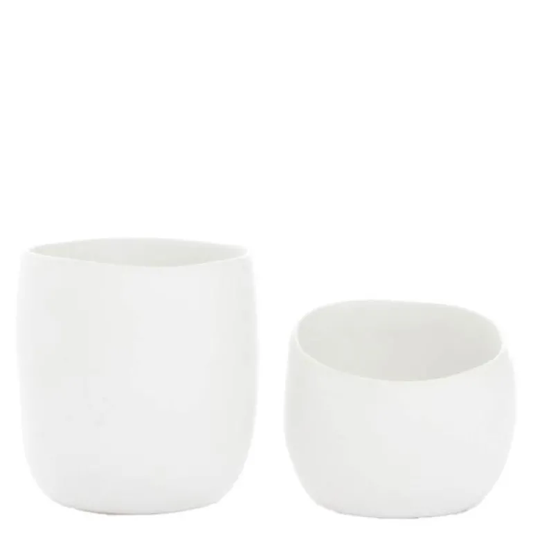 Stella lysglass 5,5 + 7,5 cm 2 stk hvit