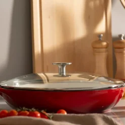 Stenfors buffetgryte med glasslokk 3L rød