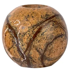 Sten lysestake 6 cm brun