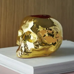 Still Life skull lyslykt 8,5 cm gull