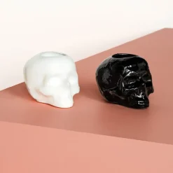 Still Life skull lyslykt 8,5 cm offwhite