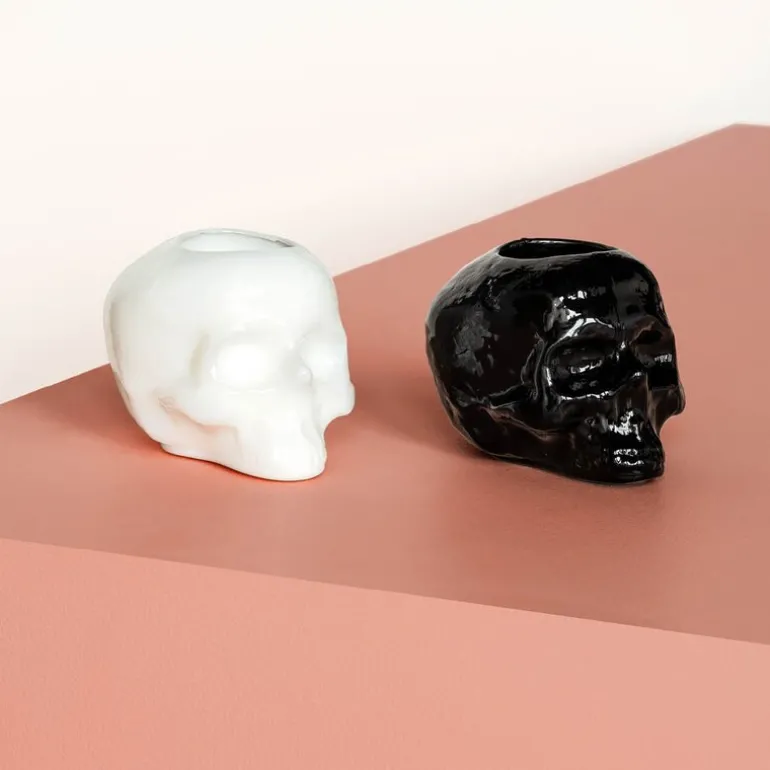 Still Life skull lyslykt 8,5 cm offwhite