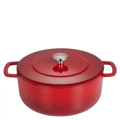 Støpejernsgryte 24 cm 3,8L cherry