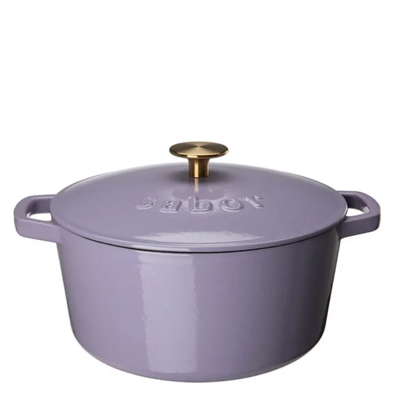 Støpejernsgryte 24 cm 4,4L lavendel