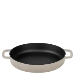 Støpejernspanne emaljert 28 cm sand