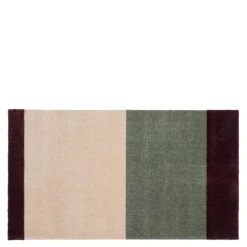 Stripes horisontal gulvmatte 90x60 cm bordeaux/green/ivory
