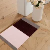 Stripes horisontal gulvmatte 40x60 cm bordeaux/rose/sand