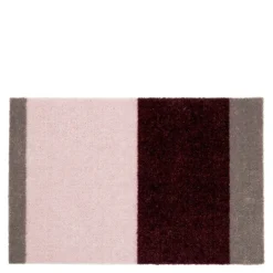 Stripes horisontal gulvmatte 40x60 cm bordeaux/rose/sand