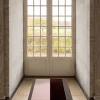 Stripes horisontal gulvmatte 90x60 cm bordeaux/rose/sand