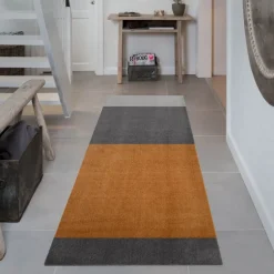 Stripes horisontal gulvmatte 200x90 cm dijon/grey