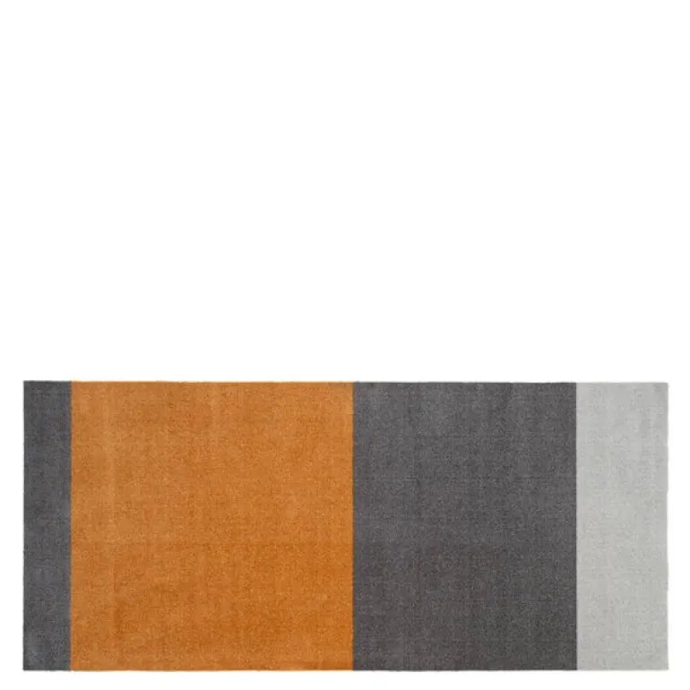 Stripes horisontal gulvmatte 200x90 cm dijon/grey