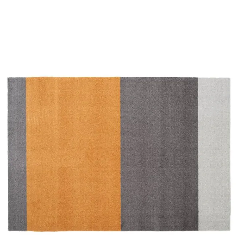 Stripes horisontal gulvmatte 130x90 cm dijon/grey